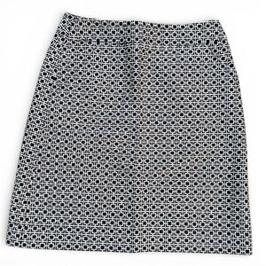 Classic Black & White A-line Pencil Skirt Sz 6 Mod Retro Banana Republic